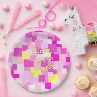 Plato De Papel Pink is Me Dinner Plate