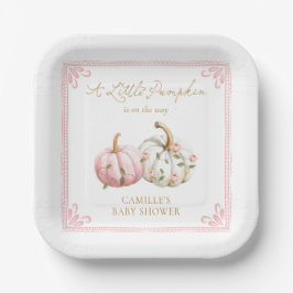 Plato De Papel Pink Little Pumpkin Party Plates