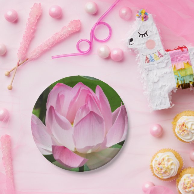Plato De Papel Pink Lotus Bloom (Fiesta)
