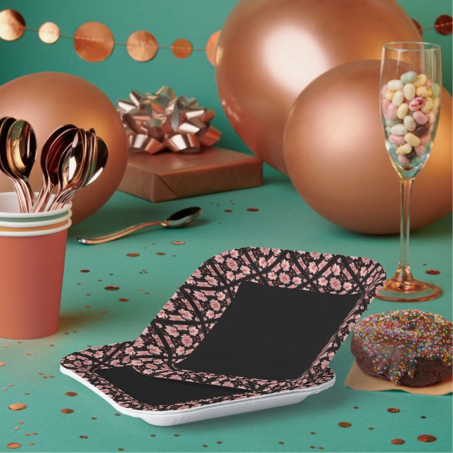 Plato De Papel Pink Lotus Classic (Multi)