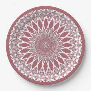 Plato De Papel Pink Madder Tristyns Mandala