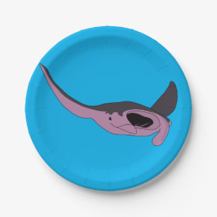 Plato De Papel Pink Manta Ray