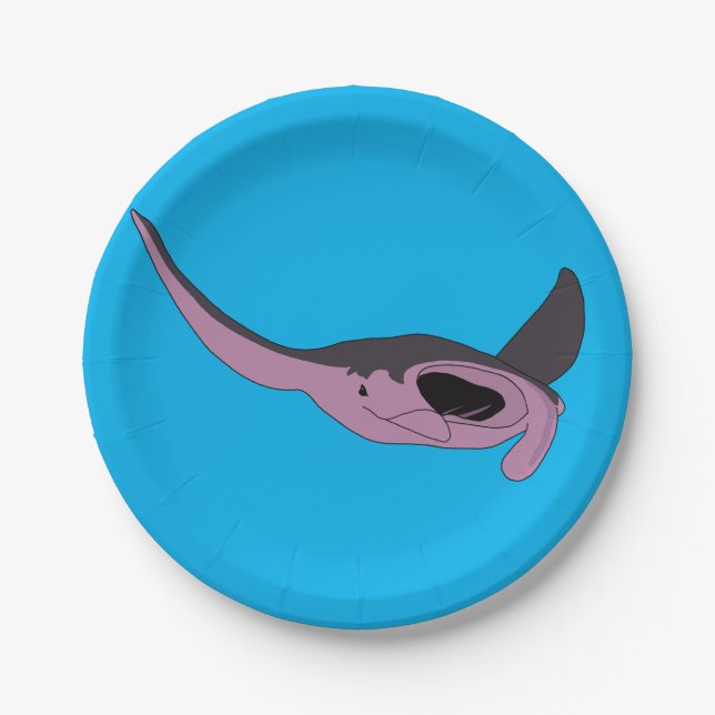 Plato De Papel Pink Manta Ray (Anverso)