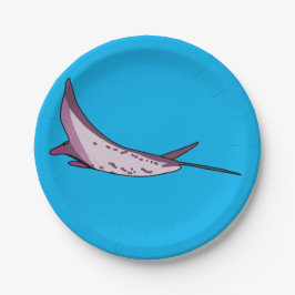 Plato De Papel Pink Manta Ray