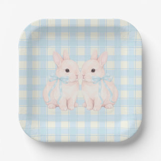 Plato De Papel Pink Marshmallow Bunny Rabbits Easter
