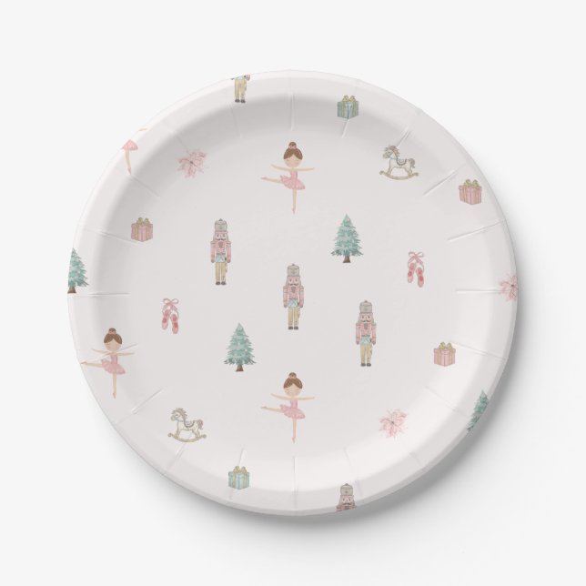 Plato De Papel Pink Nutcracker Ballet Baby Shower Paper Plates (Anverso)