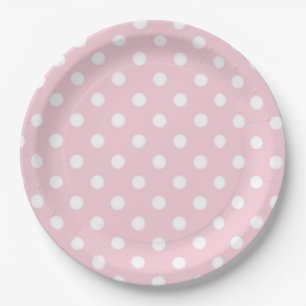 Plato De Papel Pink Polka Dot Baby Baby Shower