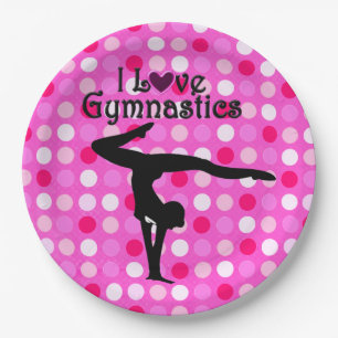 PLATO DE PAPEL PINK POLKA DOT I LOTH GYMNASTICS PAPER PLATES