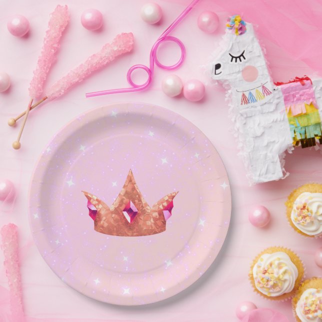 Plato De Papel Pink Princess Girl Birthday Paper Plate (Fiesta)