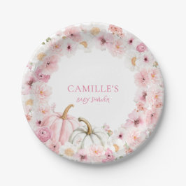 Plato De Papel Pink Pumpkin Baby Shower