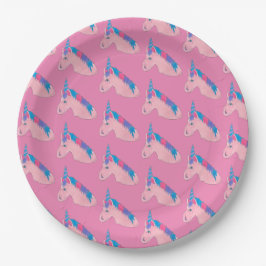 Plato De Papel Pink Purple Magse Horse Unicornio