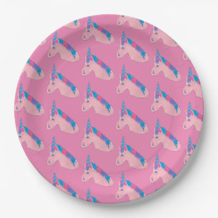 Plato De Papel Pink Purple Magse Horse Unicornio