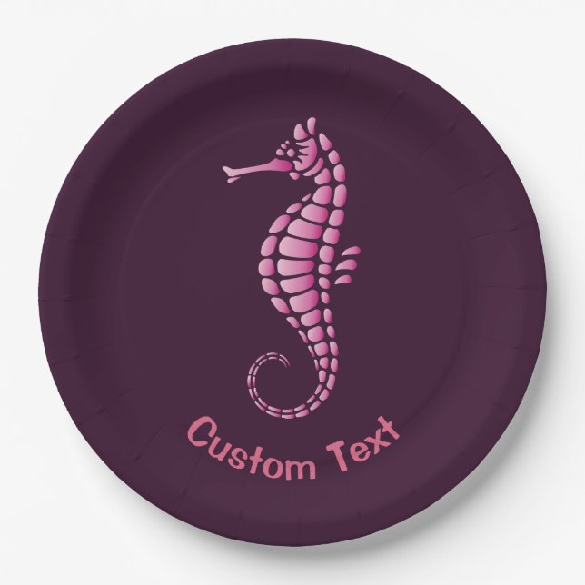 Plato De Papel Pink Seahorse (Anverso)