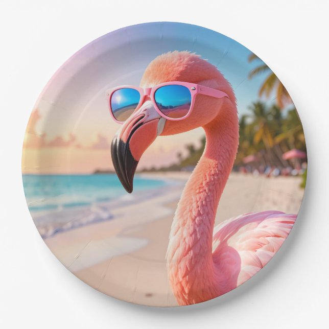 Plato De Papel PINK THINKER Flamingo Pink (Anverso)