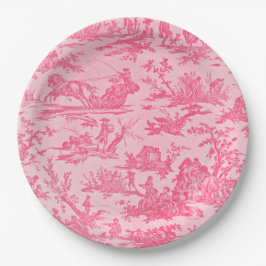 Plato De Papel Pink Toile