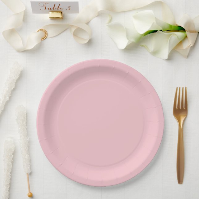 Plato De Papel Pink Tropical Pastel (Boda)