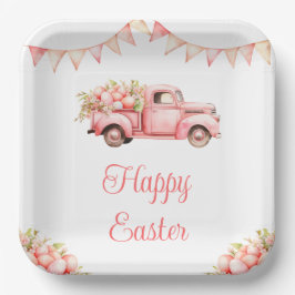Plato De Papel Pink Truck Easter Egg Hunt