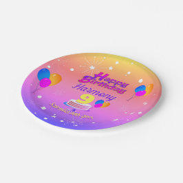 Plato De Papel PINK y GOLD Feliz cumpleaños