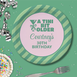 Plato De Papel Pink y Green A Tini un poco más viejo 30 cumpleaño