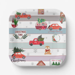 Plato De Papel Pinos cortados frescos