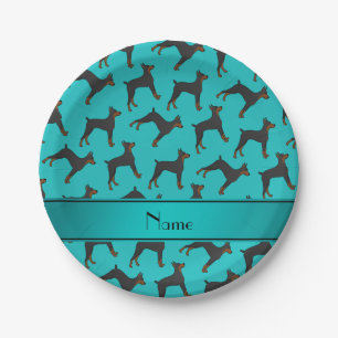 Plato De Papel Pinschers conocidos personalizados del doberman de