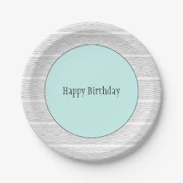 Plato De Papel Pinstripe azul y negro verde azulado