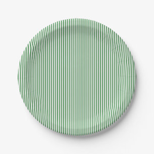 Plato De Papel Pinstripe verde