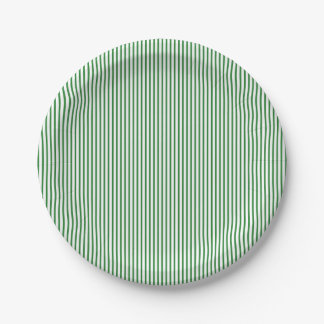 Plato De Papel Pinstripe verde
