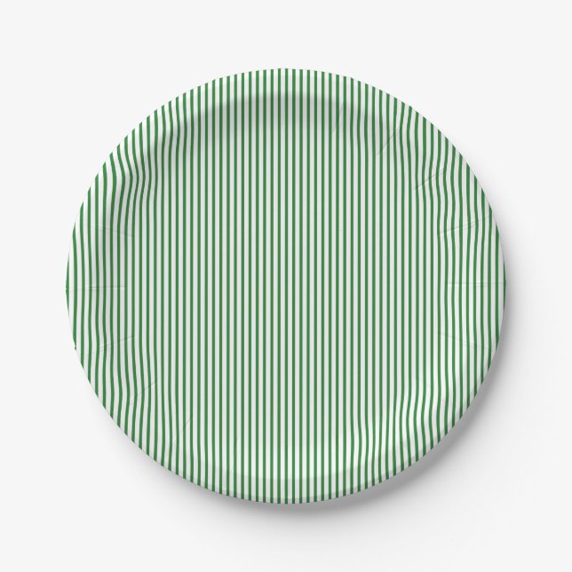 Plato De Papel Pinstripe verde (Anverso)