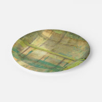 Pintado abstracto dorado turquesa y verde