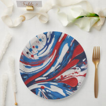Pintar Blanco Rojo Y Azul Pintar Swirl