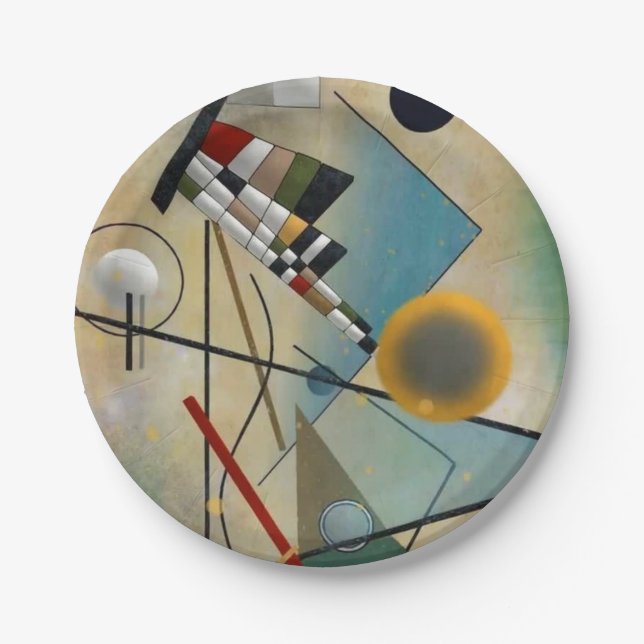 Plato De Papel Pintura abstracta de la composición de Kandinsky (Anverso)