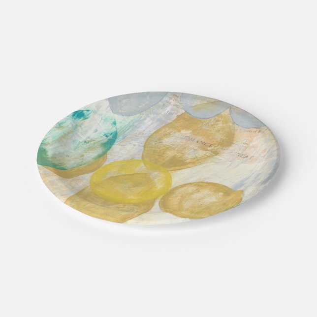 Plato De Papel Pintura abstracta moderna en Newsprint (Angular)