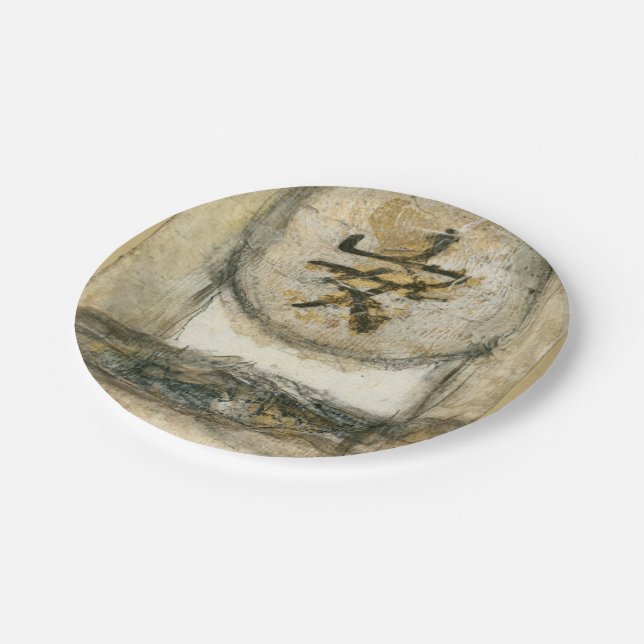 Plato De Papel Pintura china de la tranquilidad de Mauro (Angular)