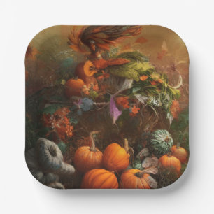 Plato De Papel Pintura de Acción de Gracias