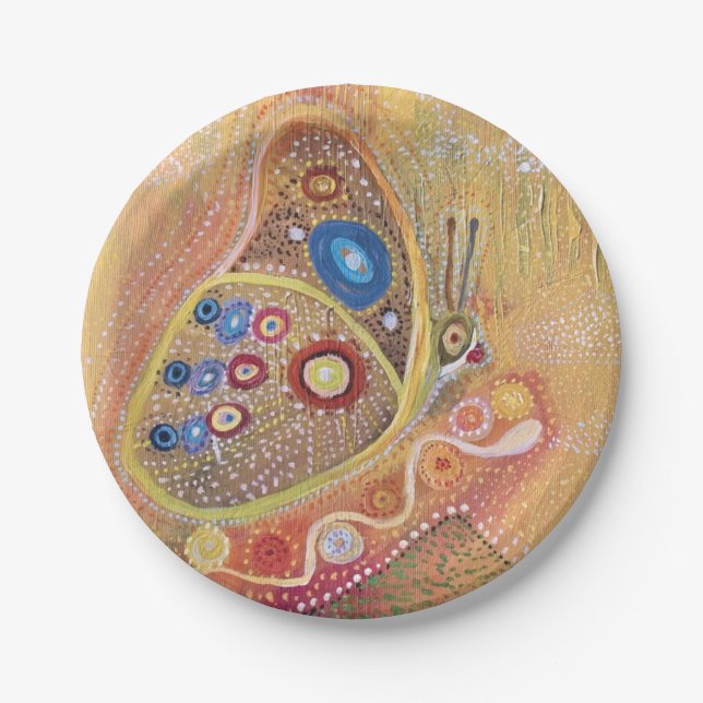 Plato De Papel Pintura de arte de mariposa de placas de papel per (Anverso)