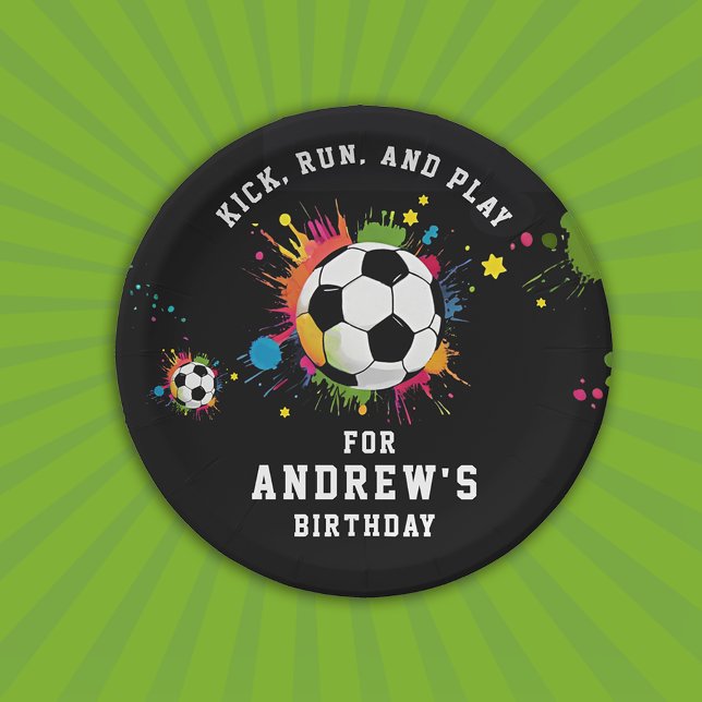 Plato De Papel Pintura de bolas deportivas del jugador de fútbol  (Subido por el creador)