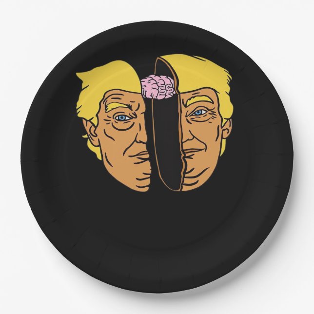 Plato De Papel Pintura de Donald Brain Trumpkin (Anverso)