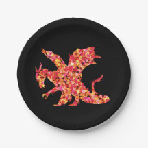 Pintura de dragón rojo salpicada