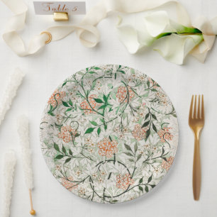 Plato De Papel Pintura de flores de jazmín