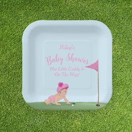 Plato De Papel Pintura De La Bebé Golf Girl Sweet Caddy Baby Show