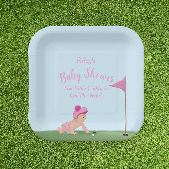 Plato De Papel Pintura De La Bebé Golf Girl Sweet Caddy Baby Show (Subido por el creador)
