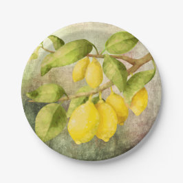 Plato De Papel Pintura de lémones