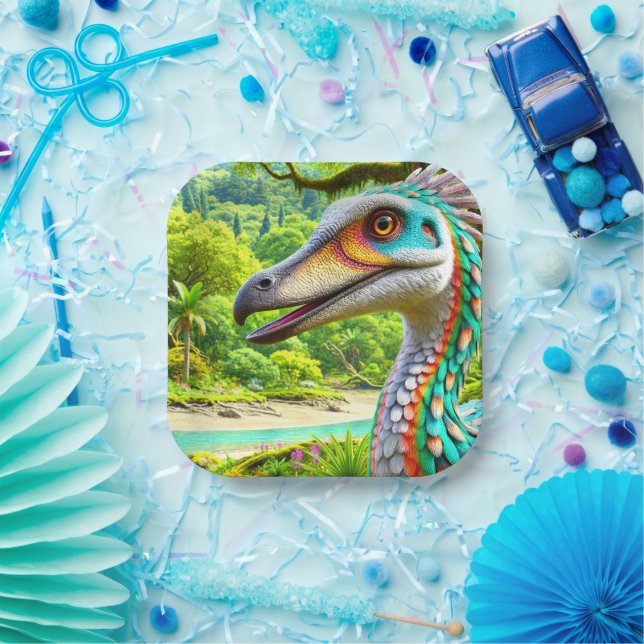 Plato De Papel Pintura de pájaro (Fiesta)