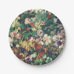 Plato De Papel Pintura floral de flores vintage coloridas bonitas