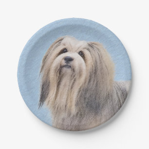 Plato De Papel Pintura Havanesa (plateada) - Arte de Perro Origin