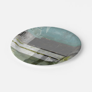 Plato De Papel Pintura moderna con letras variadas