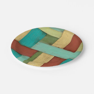 Plato De Papel Pintura multicolora costera de Contempoary