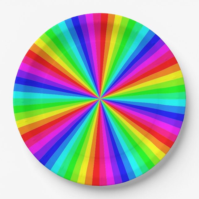 PLATO DE PAPEL PINWHEEL RAINBOW (Anverso)