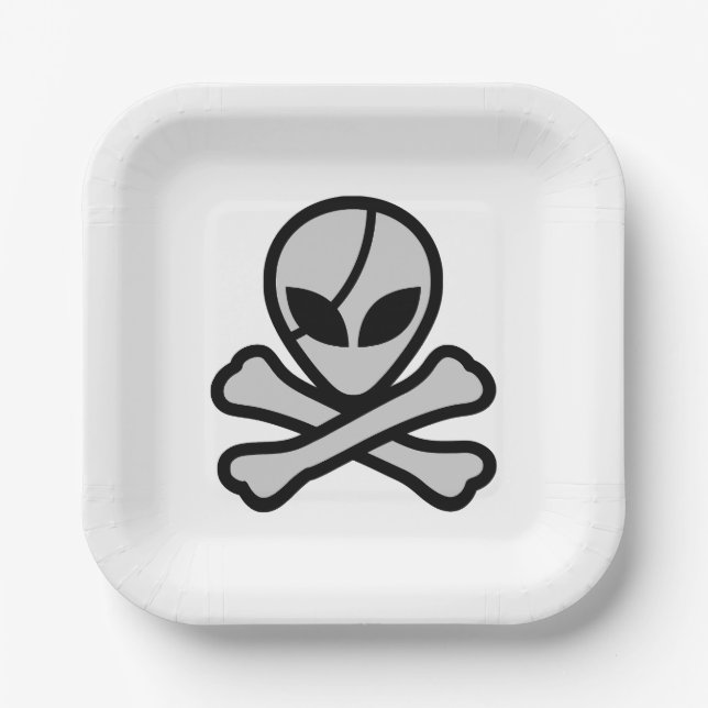 Plato De Papel Pirata Alien (Anverso)